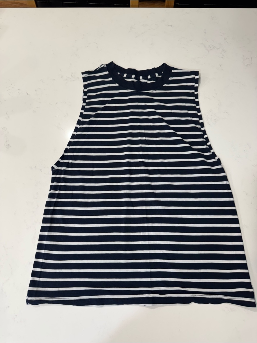 lululemon athletica Navy and White Striped Sleeveless Tank